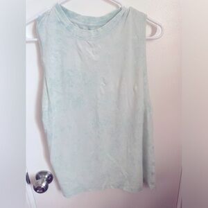 🍋Lululemon Light green and white tie-dyed style tank. Size Large.